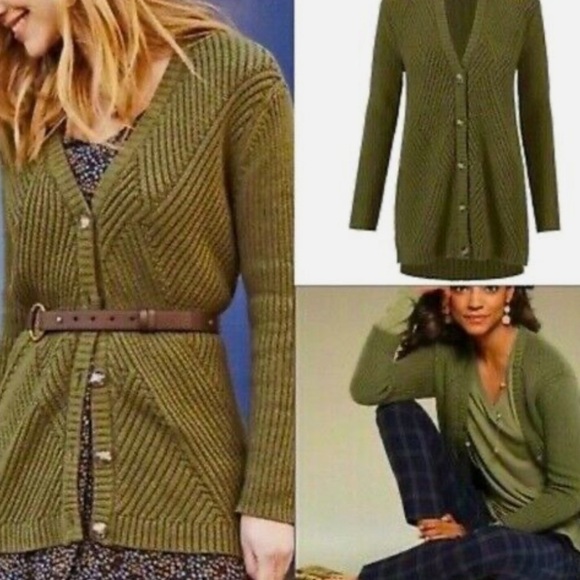 Cabi Aerial Sweater Style 3536 Green Longline Cardigan Sz Small - Picture 2 of 13